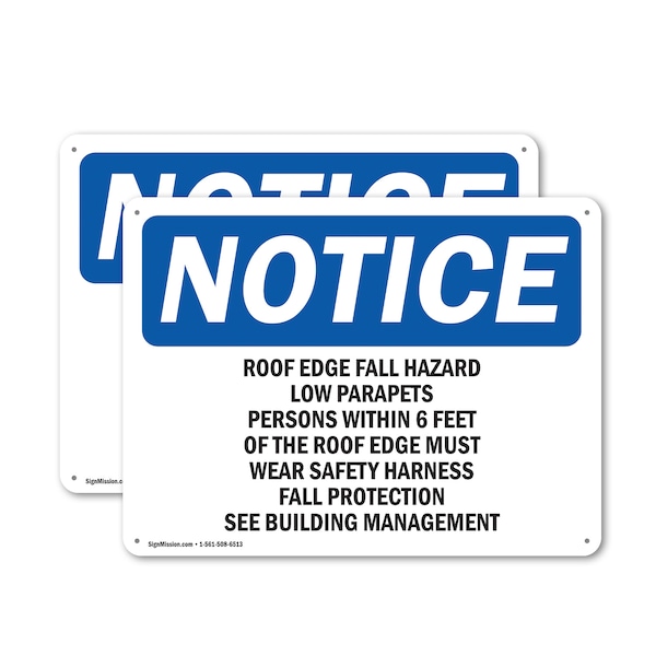 Signmission 7 in Height, 10 in Width, Plastic, Rectangle OS-2PACK-NS-P-710-L-18124 - main